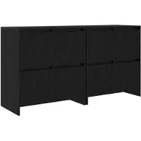 vidaXL Dressoirs 2 st Zwart eiken 70 x 41 x 75 cm Bewerkt hout