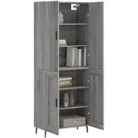 vidaXL Hoge kast 69,5x34x180 cm bewerkt hout grijs sonoma eikenkleurig