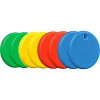 Chipolo POP - Bluetooth Tracker & KeyFinder - Werkt met Apple Find My & Android Find My Device - Tracker Apple iPhone & Android - 120 dB - Rood & Blauw & Geel & Groen - 8 Pack