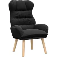 vidaXL Fauteuil Zwart 69 x 74 x 93 cm Sherpa Stof