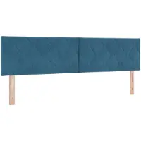 vidaXL LED Hoofdbord Donkerblauw 180 cm Fluweel