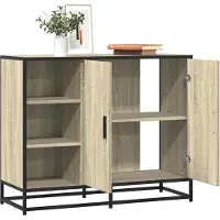 vidaXL Dressoir 92x35x76 cm bewerkt hout sonoma eikenkleurig