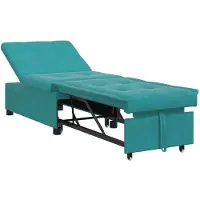 vidaXL Slaapbank Turquoise 194 x 67 x 82 cm Fluweel