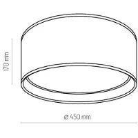 TK Lighting Plafondlamp Bilbao , dimbaar, zwart, Slaapkamer, Textiel / Stof / Zijde, Modern, plafondlamp