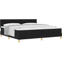 vidaXL Boxspring bed met kussen met hoofdeinde Zwart 200 x 200 cm Stof