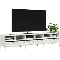 vidaXL Tv-meubel 202x39x43,5 cm koudgewalst staal wit