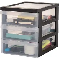 Iris Design Chest ladesysteem A5 - 3 lades - 3 x 2 l - Kunststof - Zwart/Transparant - 2 stuks