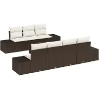 vidaXL Tuinbank Set 8 st Bruin poly rattan