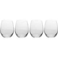 Excellent houseware Drinkglazen - 4x stuks - 390 ml - waterglazen - sap
