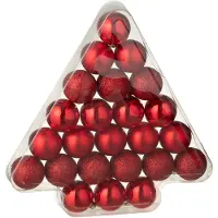 J-Line Kerstbal Rood D 4 Cm 24 Stuks