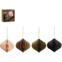 Mica Decorations Ornament ui beige d.groen bruin paars 4 stuks