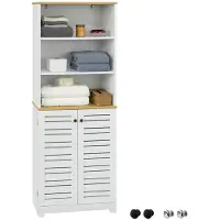 SoBuy Opbergkast - 60 x 30 x 160cm - wit