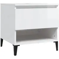 vidaXL Bijzettafel 50x46x50 cm bewerkt hout hoogglans wit