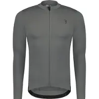 Bbb Cycling Essence LS - Fietsshirt Heren Lange Mouwen - 10-15 °C - Ademend MTB en Wielrenshirt met 3 Achterzakken - Donker Grijs