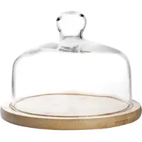 Ibili 18 Cm Glas Top Met Houten Voet
