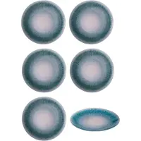 Hazel & Bos Juntos Azul dinerbord - bordenset 6 persoons - serviesset - 27 cm - porselein