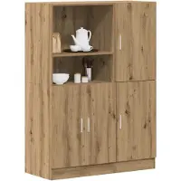 vidaXL 2-delige Keukenkastenset bewerkt hout artisanaal eikenkleur