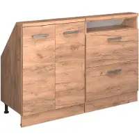 Vicco Keukenkast voor schuine wand R-Line Krachtige eik goud 120 cm Set van 2, Model 58110