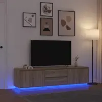 vidaXL Tv-meubel met LED-verlichting 193,5x41x50cm sonoma eikenkleurig