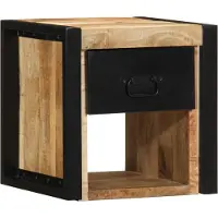 vidaXL Nachtkastje 40x35x40 cm massief ruw mangohout