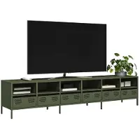 vidaXL Tv-meubel 202x39x43,5 cm koudgewalst staal olijfgroen