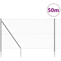 vidaXL Hexagonale omheining met palen, 50 x 1,6 m, PVC-coating op staal