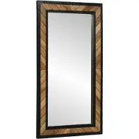vidaXL Wandspiegel Zwart en Bruin 50 x 2 x 90 cm Massief Acacia Hout