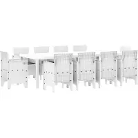 vidaXL Tuinset, 11-delig, wit, polypropyleen