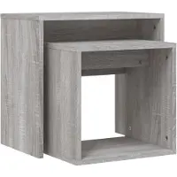 vidaXL 2-delige Tafeltjesset bewerkt hout grijs sonoma eikenkleurig
