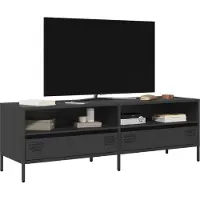 vidaXL Tv-meubel 135x39x43,5 cm koudgewalst staal zwart