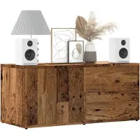 vidaXL Tv-meubel 80x34x35,5 cm bewerkt hout oud houtkleurig
