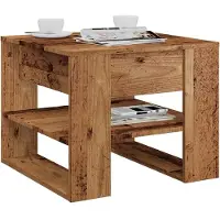 vidaXL Salontafel 55,5x55x45 cm bewerkt hout oud houtkleurig