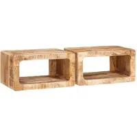 vidaXL Nachtkastje 2 st Bruin 45 x 30 x 24 cm Massief Mango Hout