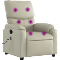 vidaXL Massagestoel van kunstleer in crèmekleur