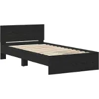 vidaXL Bedframe met Hoofdbord Zwart eiken 203 x 104 x 70 cm