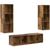 vidaXL Tv-meubelset 3 st Oud Hout Bewerkt hout