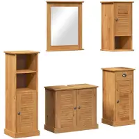 vidaXL Badkamermeubel Set VIGO 5 st Honing bruin 37 x 34 x 110 cm
