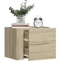 vidaXL Nachtkastjes 2 st wandgemonteerd 45x30x35 cm sonoma eikenkleur
