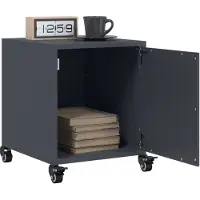 vidaXL Nachtkastjes 2 st 36x39x43,5 cm staal antracietkleurig