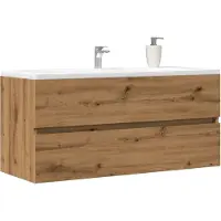 vidaXL Wastafelkast 100x38,5x45 cm bewerkt hout artisanaal eikenkleur