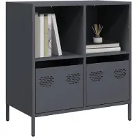 vidaXL Dressoir 68x39x73,5 cm koudgewalst staal antracietkleurig