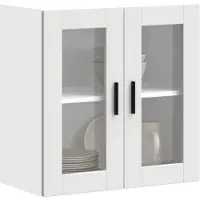 vidaXL Keukenbovenkast met glazen deur Porto wit