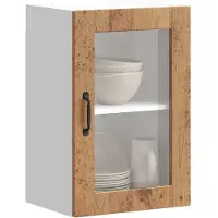 vidaXL Keukenbovenkast met glazen deur Porto oud houtkleurig