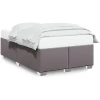 vidaXL Bedframe zonder matras, grijs, 120x190 cm, kunstleer