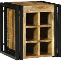 vidaXL Wijnrek Bruin en Zwart 35 x 35 x 39 cm Massief Mango Hout