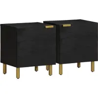 vidaXL Nachtkastje 2 st 40x33x46 cm massief mangohout zwart