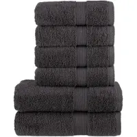 vidaXL 6-delige Handdoekenset SOLUND 600 g/m² antracietkleurig