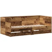 vidaXL Dagbed met lade met plank Oud Hout 90 x 200 cm Bewerkt hout