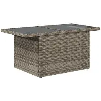 vidaXL Tuinbank Set 7 st Grijs [Synthetisch]: Poly Riet