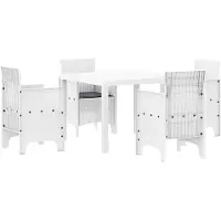 vidaXL Tuinset, 5-delig, wit, polypropyleen